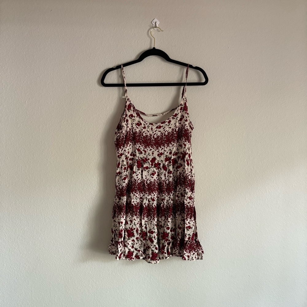 pacsun brandy melville tiered jada mini dress red floral